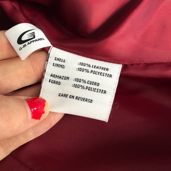 Nine West Separates Red Leather Jacket Size Large - Picture 6 of 16